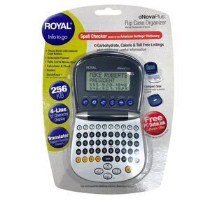 Royal Personal Organizer 256KB Electronic Calculator‎ Spell Checker - Flip Case